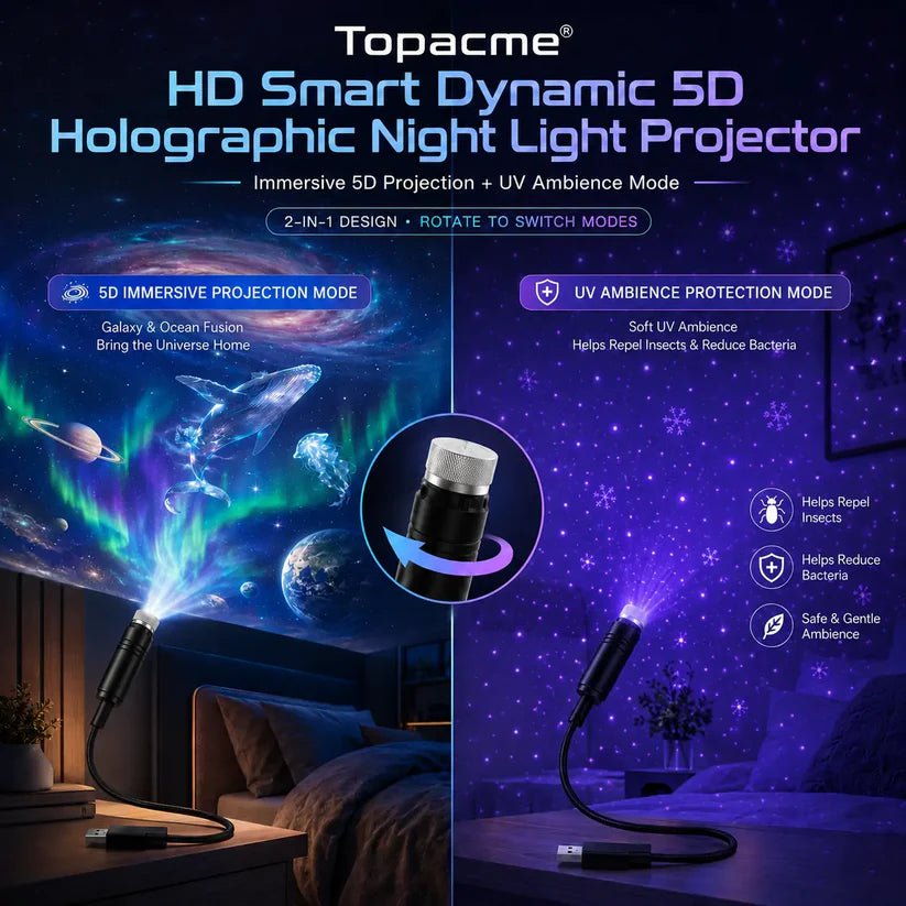 Topacme® 5D Galaxy Ocean Projector for Bedroom
