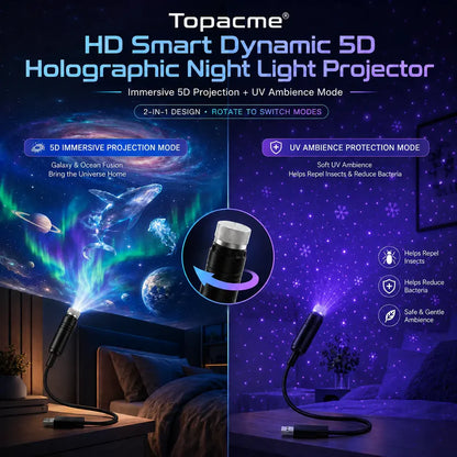 Topacme® 5D Galaxy Ocean Projector for Bedroom