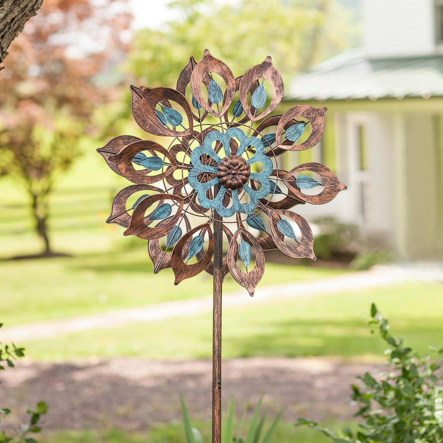 Copper Lily Wind Spinner