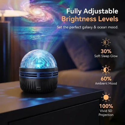 Topacme® Galaxy Projector – 360° Starry Night & Ocean Wave Mood Light for Bedroom & Home Relaxation