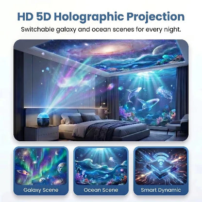 Topacme® Galaxy Projector – 360° Starry Night & Ocean Wave Mood Light for Bedroom & Home Relaxation